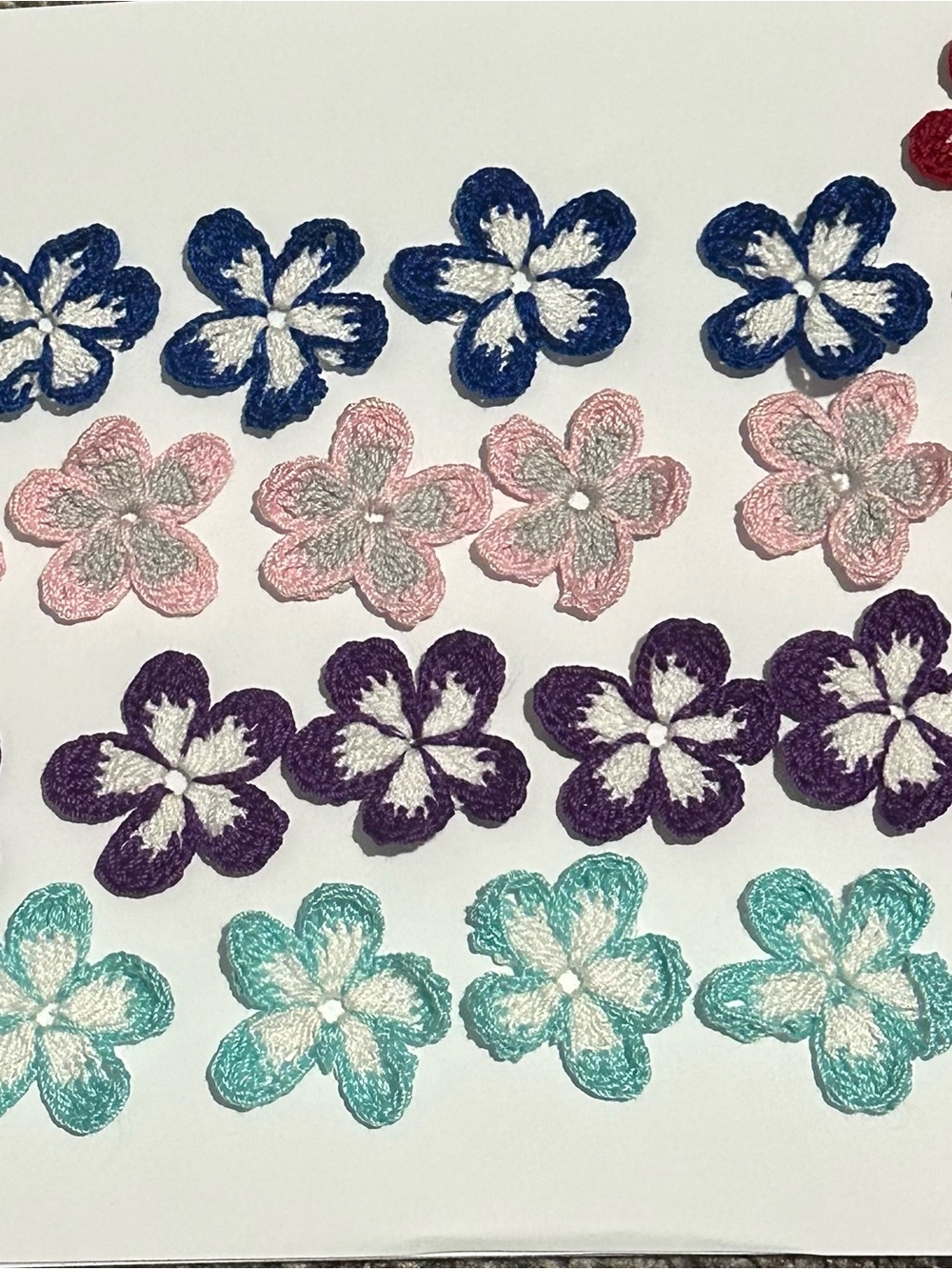 Handmade crochet Floral Appliqué Pack 25 pcs Multicolor - Picture 5 of 5